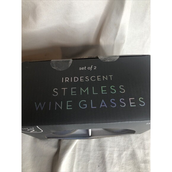 Target Bullseye’s Playground Stemless Iridescent Wine Glass 2pk (NEW IN BOX) - Picture 8 of 10